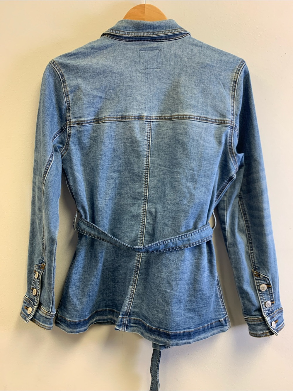 Maurices Light Blue Denim Jacket with Waist Belt - Picture 5 of 5
